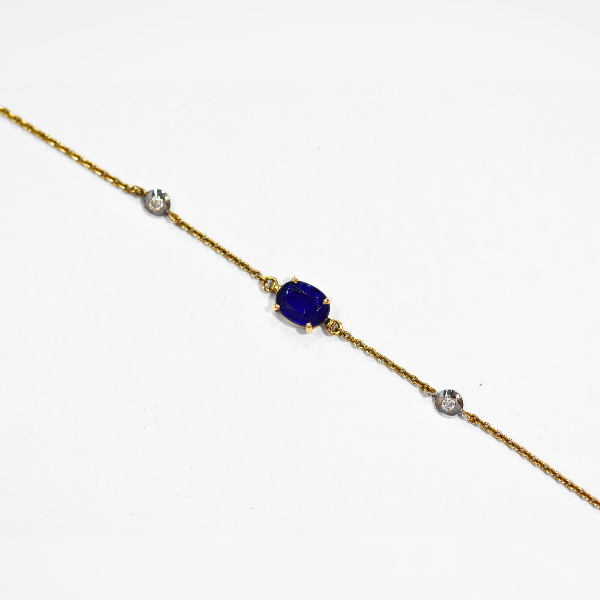 Picture of Natural Kyanite & Diamond Bracelet